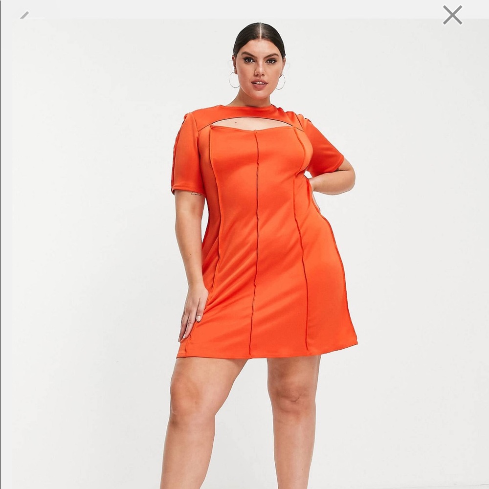 orange mini ASOS dress size 16 with cut out detail